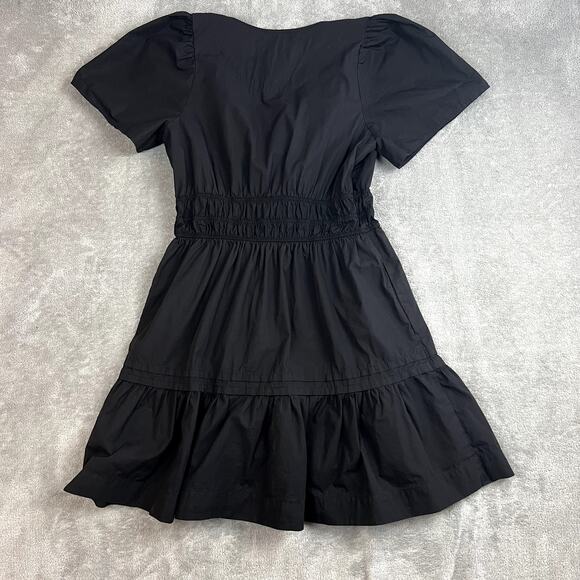 Anthropologie Somerset Mini Dress Womens L Black Tiered Boho Peasant - Picture 6 of 10